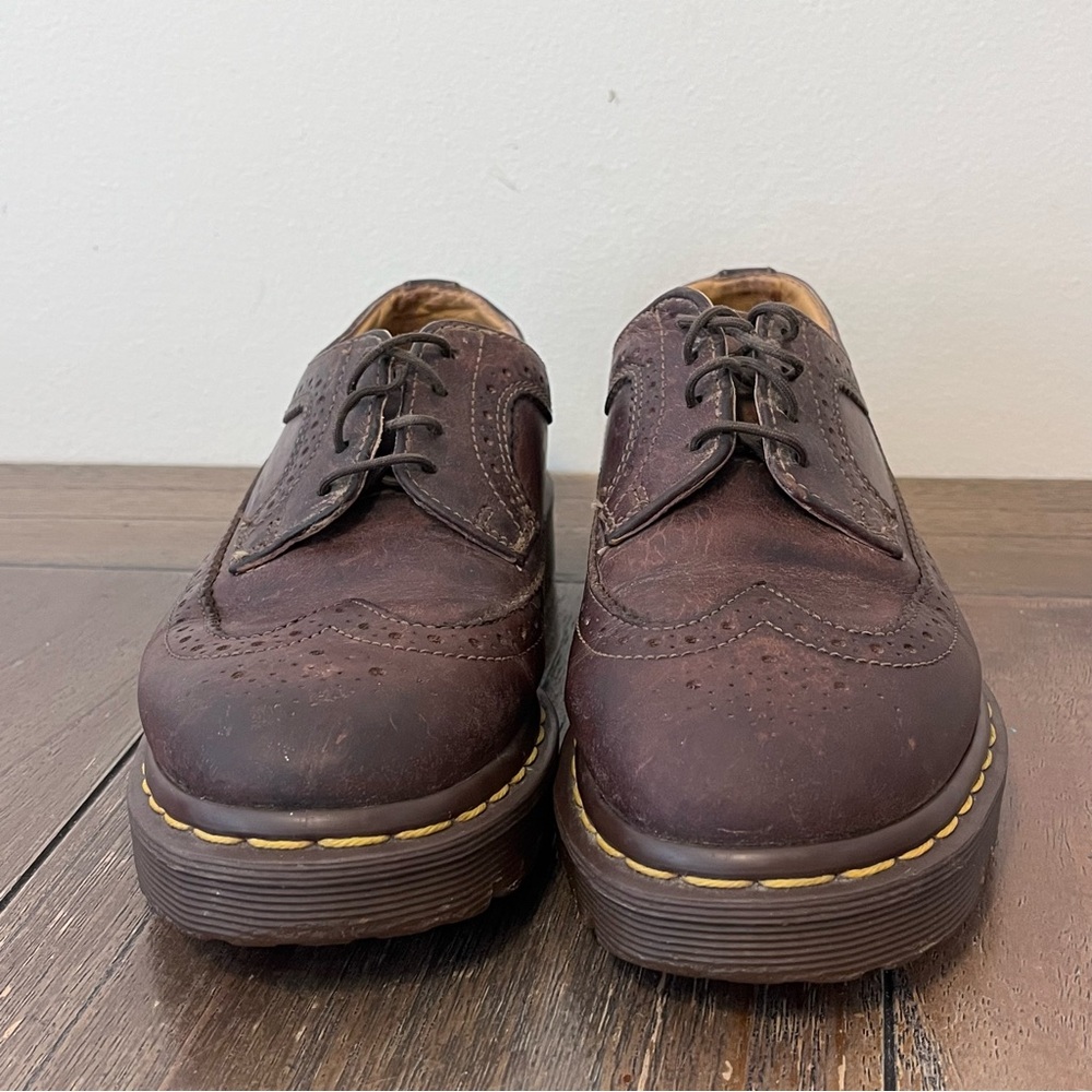 Dr. Martens Brown Wingtip Leather Flats - Picture 2 of 11